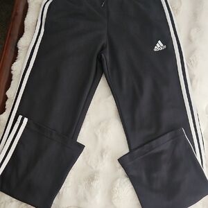 Adidas Womens Black Joggers with White Stripes